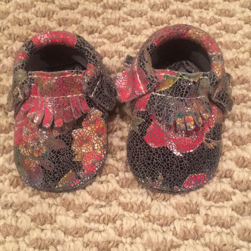 Black and Rose design sz 1 Freshly Picked Moccs!!!